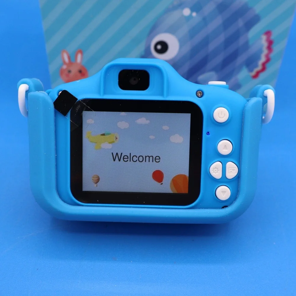 Kids Digital‎ Camera Blue Whale Design Educational Toy Gift Tested & works